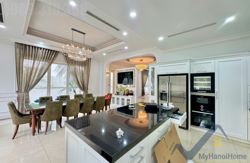 Biệt thự đơn lập cho thuê Vinhome Riverside 5PN, đủ đồ thang máy 7