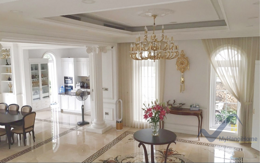 Biệt thự đơn lập cho thuê Vinhome Riverside, full nội thất 4PN 3