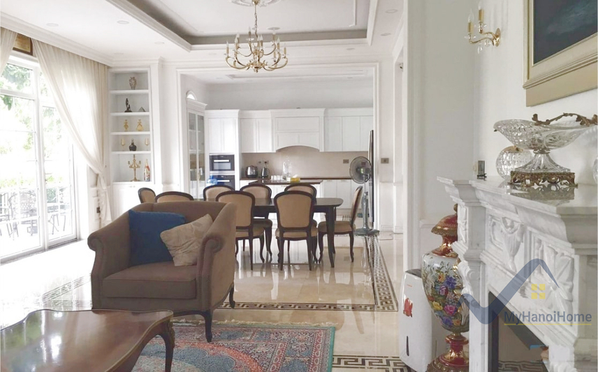 Biệt thự đơn lập cho thuê Vinhome Riverside, full nội thất 4PN 4
