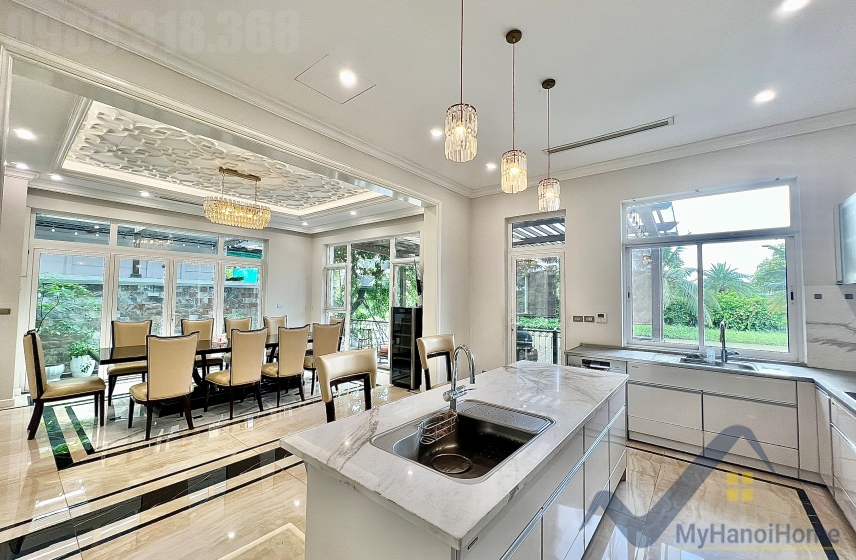Biệt thự đơn lập cho thuê Vinhomes The Harmony nội thất hiện đại 9